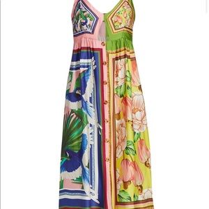 Farm Rio Mixed Prints Scarf Dress